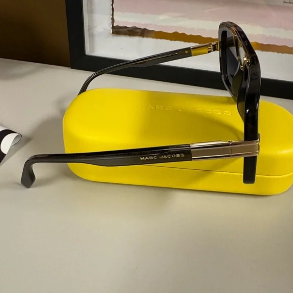 Marc Jacobs Marc Black Sunglasses with Gold Detail - 670/S - Picture 4 of 8
